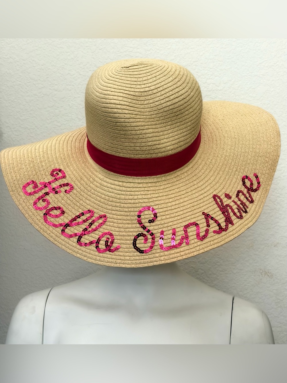 Hello Sunshine sequin embellished sun hat